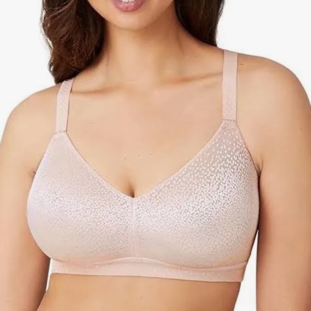 Wacoal‎ Elevate Wireless Bra 852303 Sand Nude Pin Dot Lace 40DD